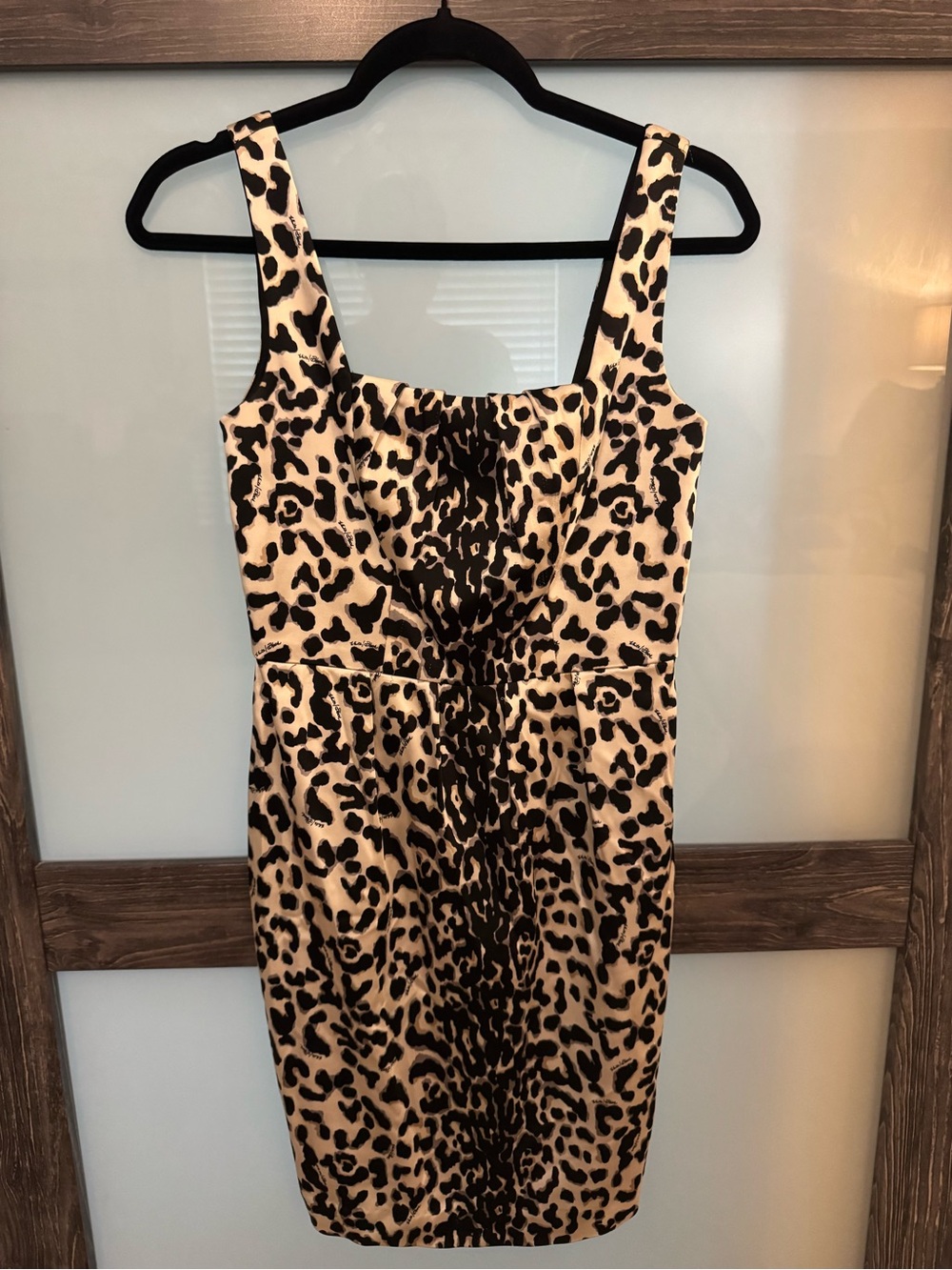White House Black Market Black & Tan Leopard-Print Dress